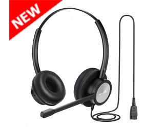 Supervoice SVC-122 Professional HD Call Center Headset Dual with QD and Uni-directional Noise Cancelling Mic, W/O Bottom Cable